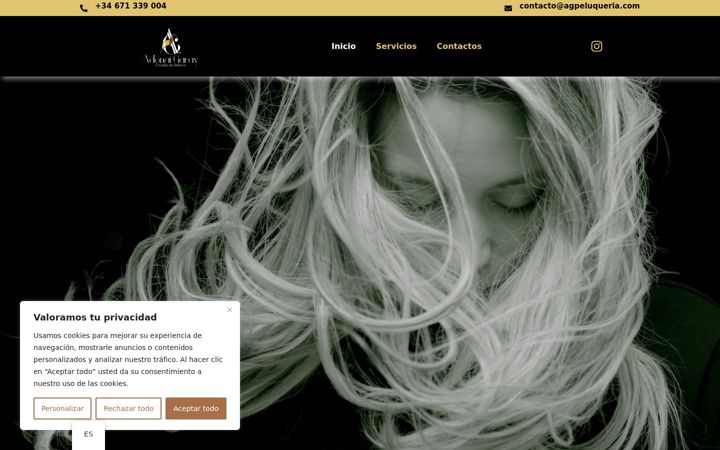 Screenshot of agpeluqueria.com