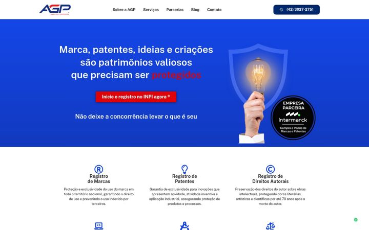 Screenshot of agpmarcasepatentes.com.br