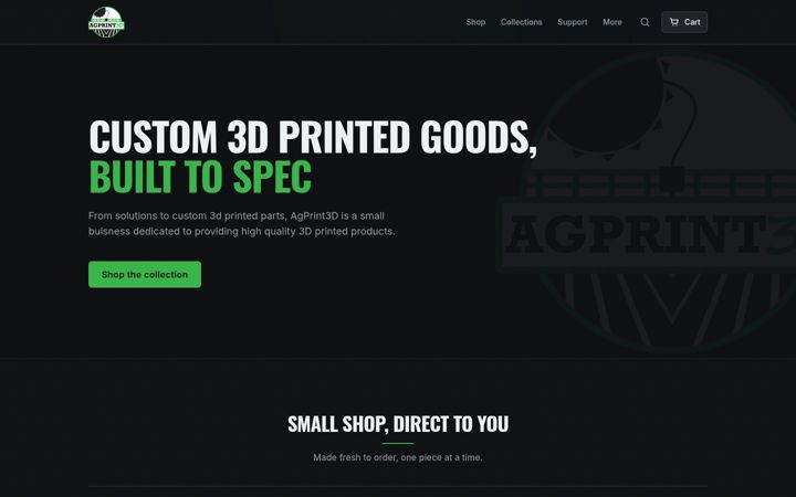 Екранна снимка на agprint3d.com