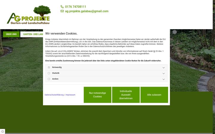 Screenshot of agprojekte-galabau.de