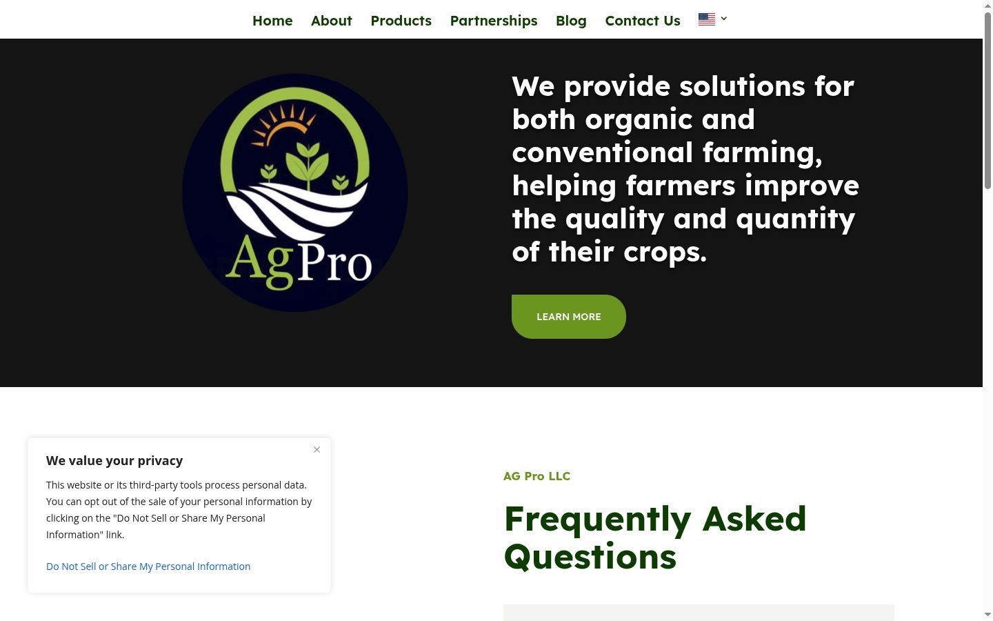 Screenshot of the consent banner shown before any interaction