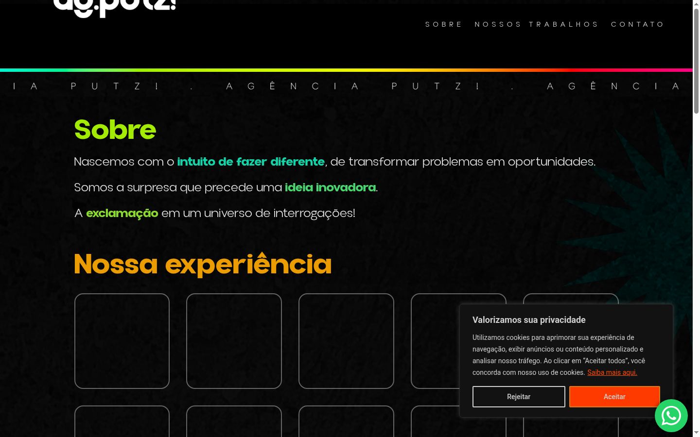 Screenshot of the consent banner shown before any interaction