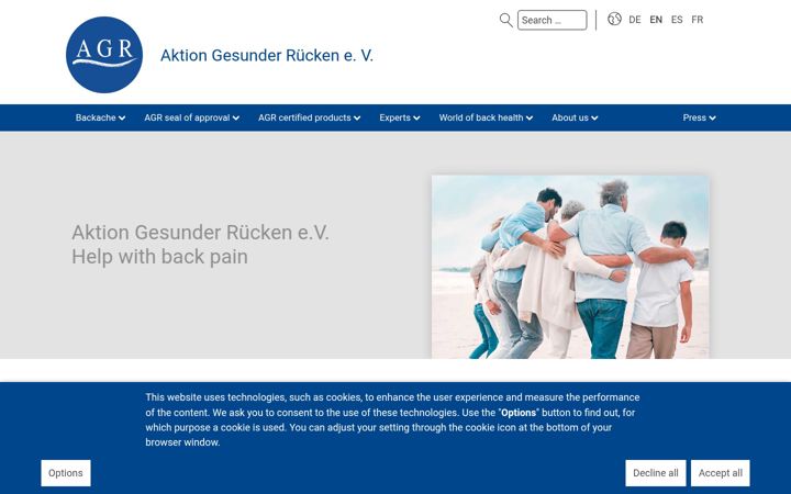 Screenshot of agr-ev.de