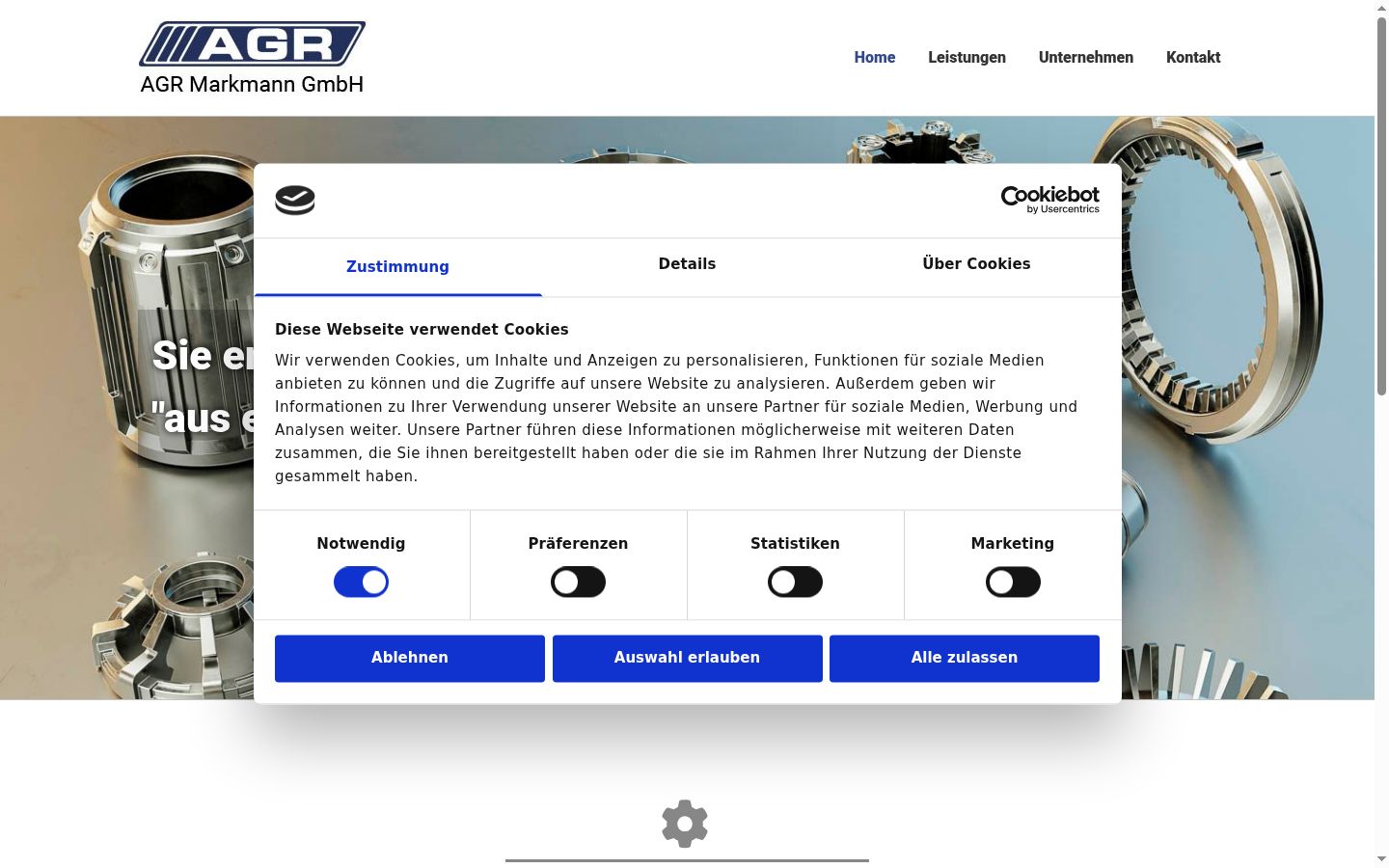 Screenshot del banner di consenso mostrato prima di qualsiasi interazione