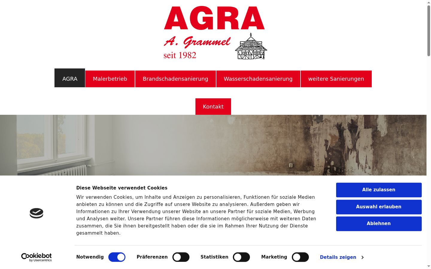 Screenshot del banner di consenso mostrato prima di qualsiasi interazione