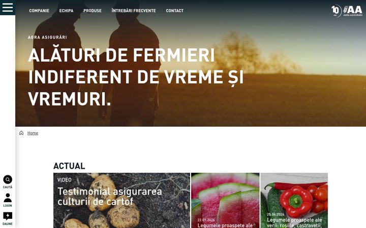 Skärmbild av agraasigurari.ro