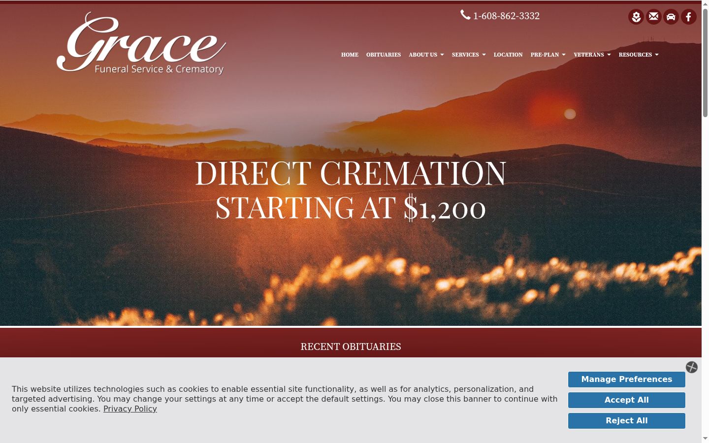 Screenshot of the consent banner shown before any interaction