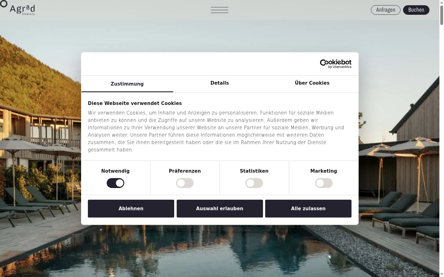 Screenshot of the consent banner shown before any interaction