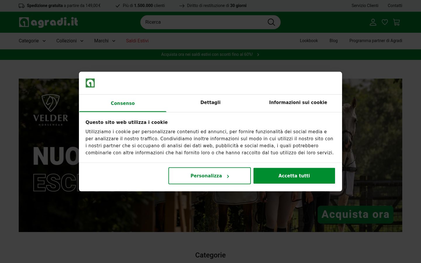Screenshot of the consent banner shown before any interaction