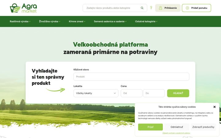 Screenshot of agramarket.sk