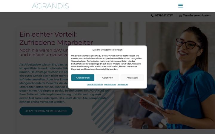 Ekraanipilt saidist agrandis.de
