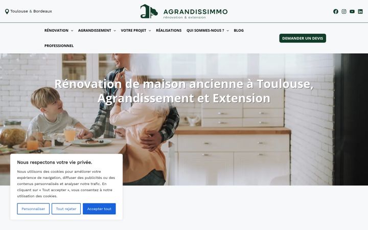 Ekraanipilt saidist agrandissimmo.fr