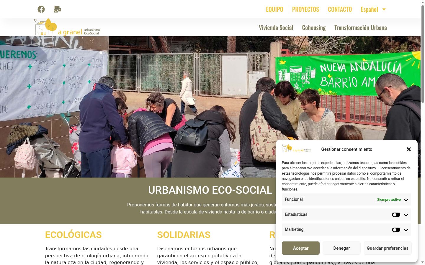 Screenshot of the consent banner shown before any interaction