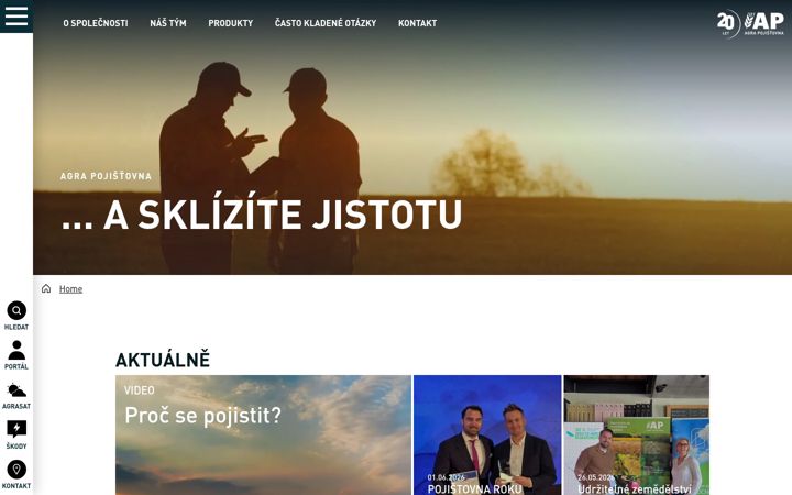 Skärmbild av agrapojistovna.cz