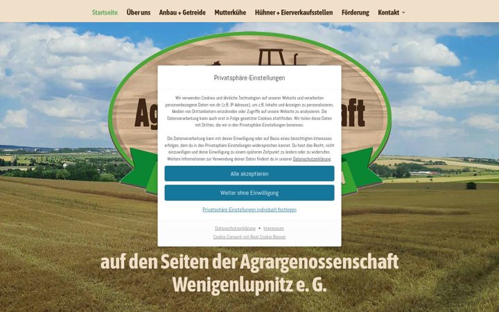 Skärmbild av agrar-im-nessetal.de