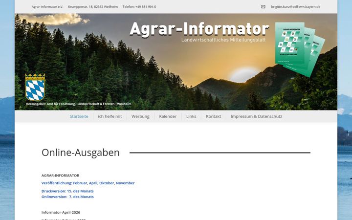 Skärmbild av agrar-informator.de