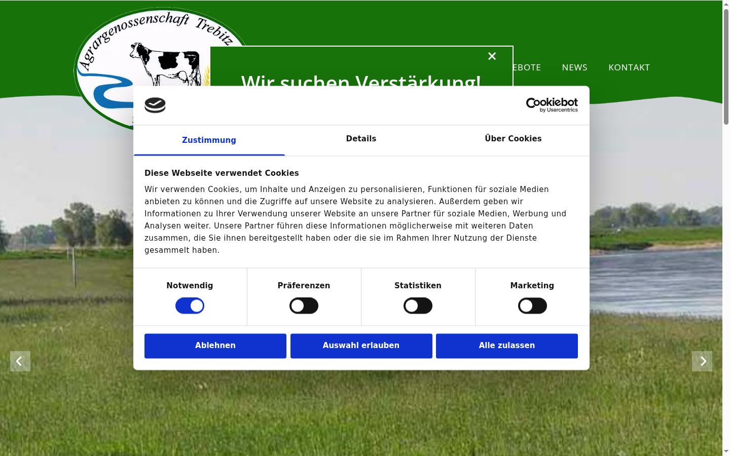 Snímka obrazovky banera súhlasu zobrazeného pred akoukoľvek interakciou