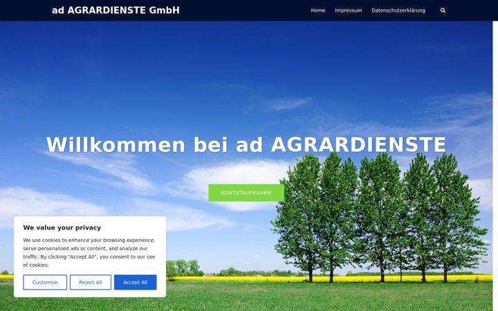 Screenshot stránky agrardienste.net