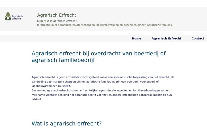 Screenshot of agrarischerfrecht.nl