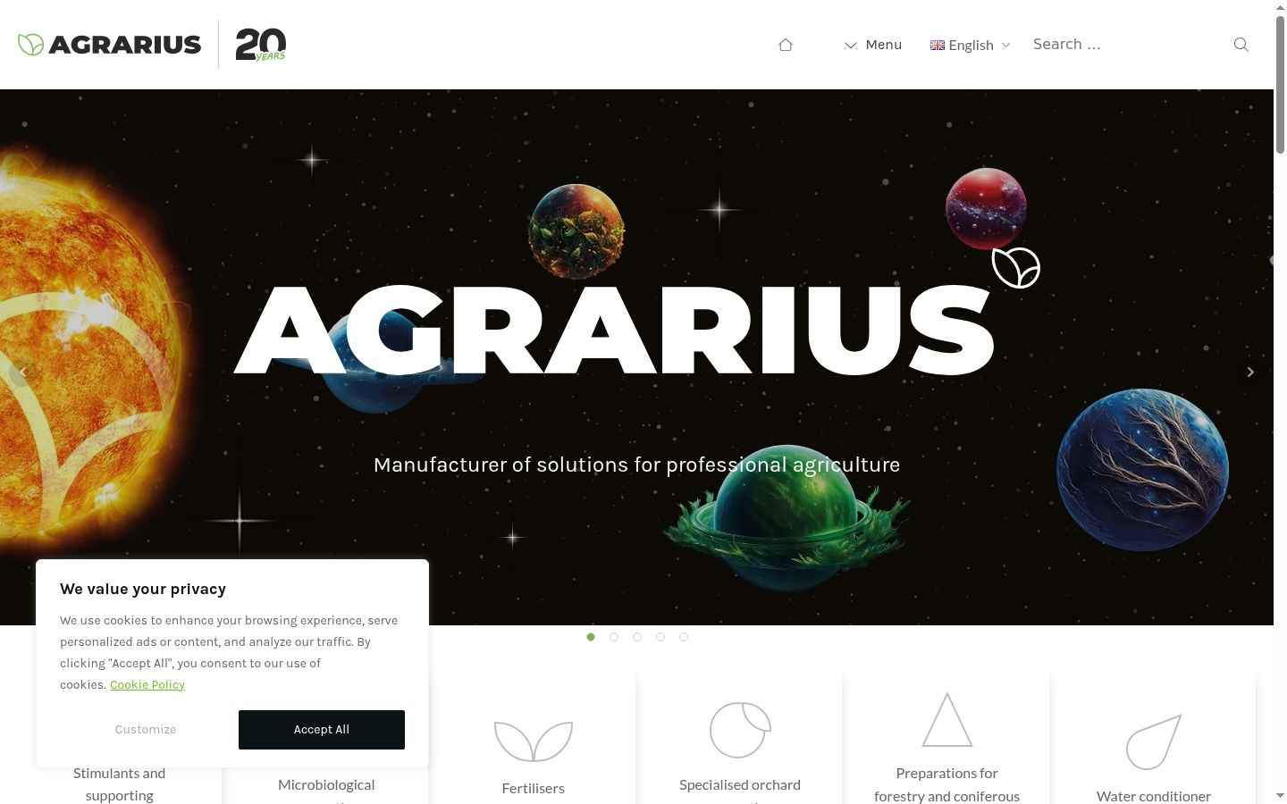 Screenshot of the consent banner shown before any interaction