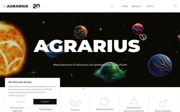 Screenshot of agrarius.eu