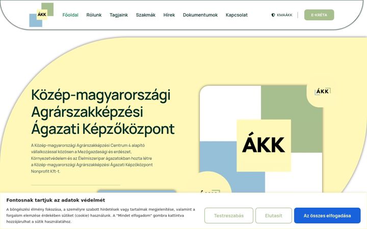 Screenshot van agrarkepzo.hu