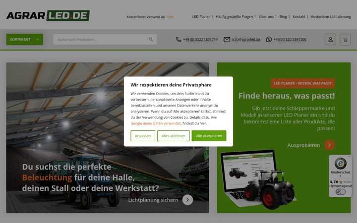 Screenshot of agrarled.de