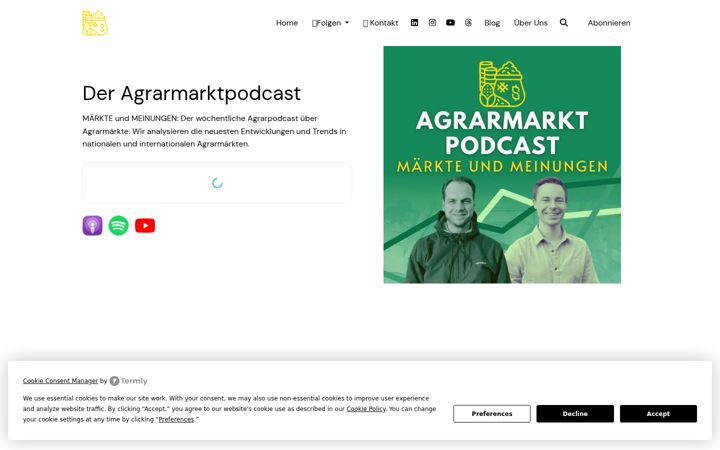 Screenshot of agrarmarktpodcast.de