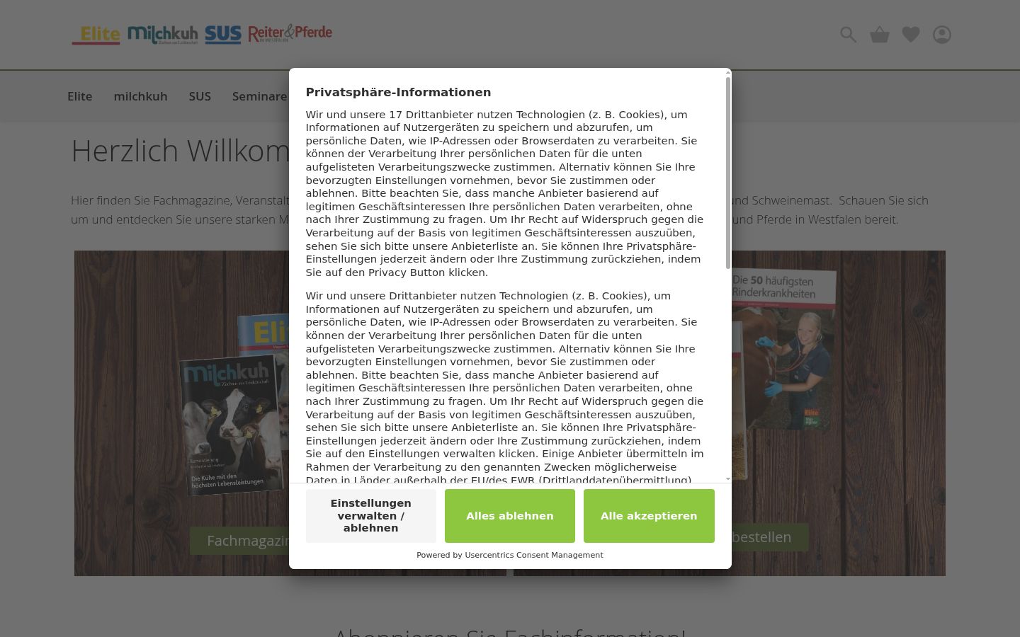 Capture d'écran de la bannière de consentement affichée avant toute interaction