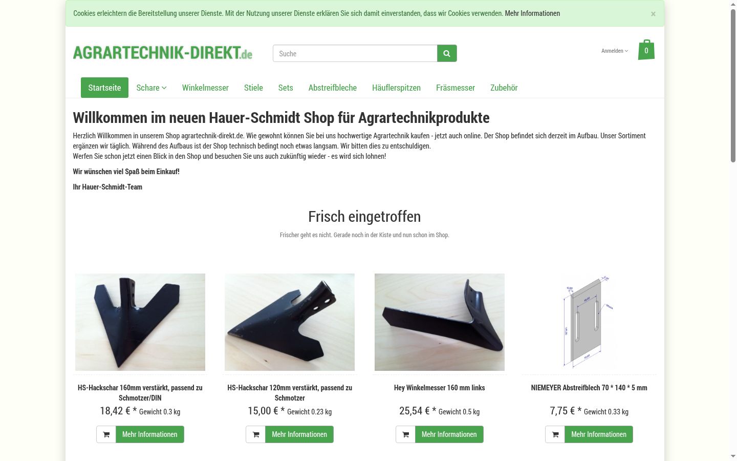 Screenshot des Einwilligungsbanners vor jeglicher Interaktion