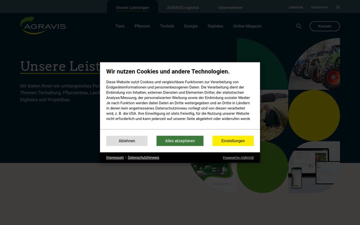 Screenshot of agravis.de
