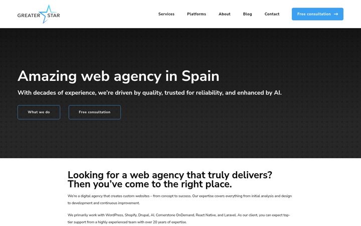 Screenshot of agreaterstar.com