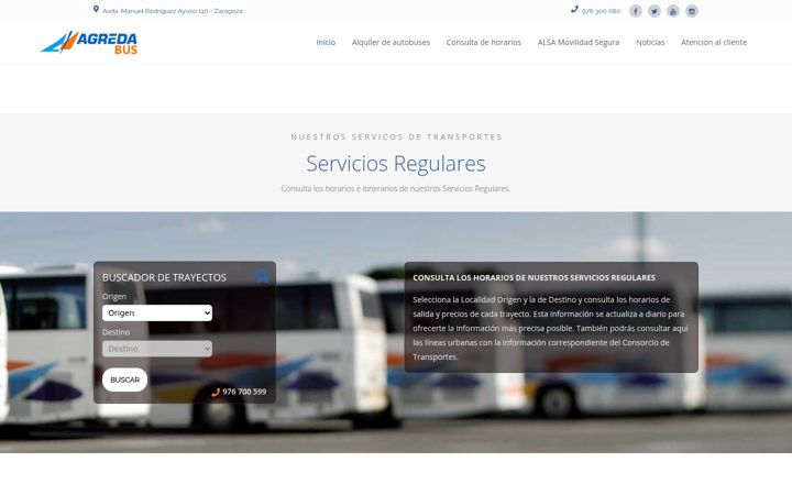 Screenshot stránky agredabus.es
