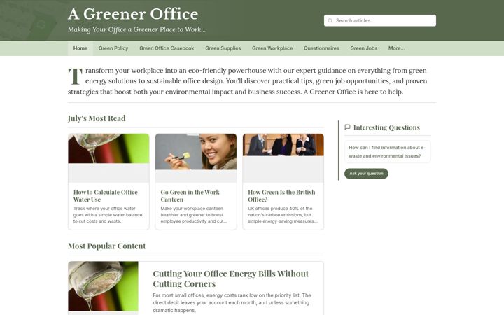 Screenshot of agreeneroffice.co.uk