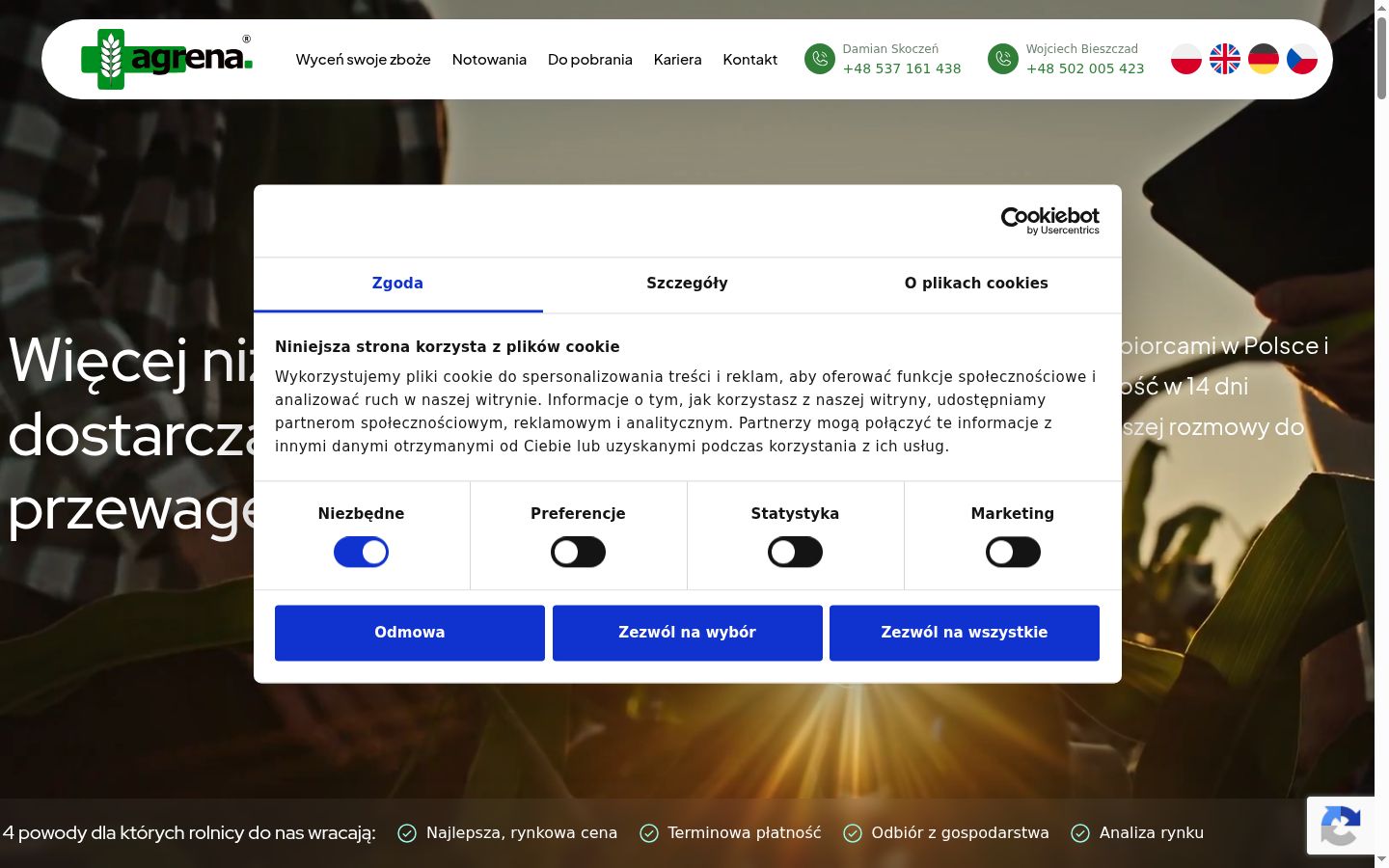 Snímek obrazovky baneru souhlasu zobrazeného před jakoukoli interakcí