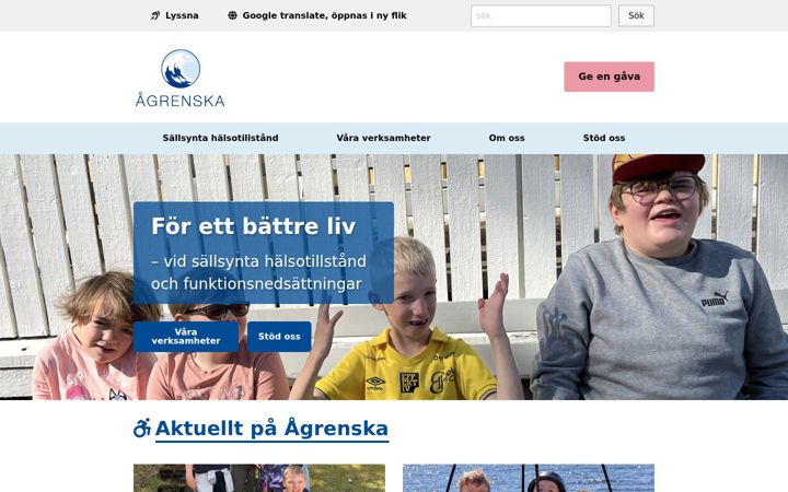 Screenshot of agrenska.se