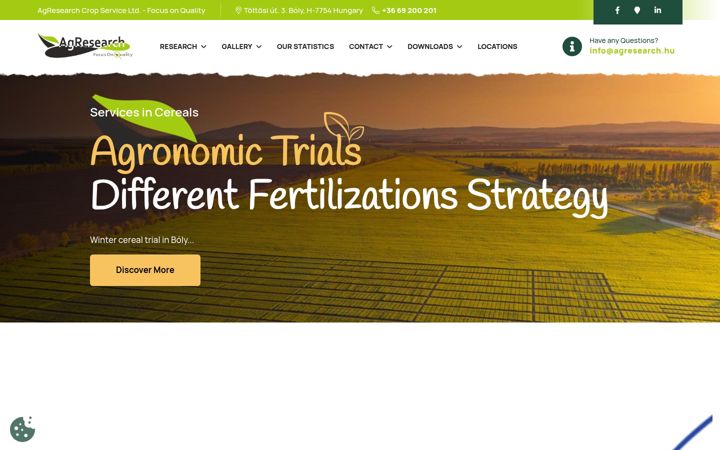 Screenshot of agresearch.hu