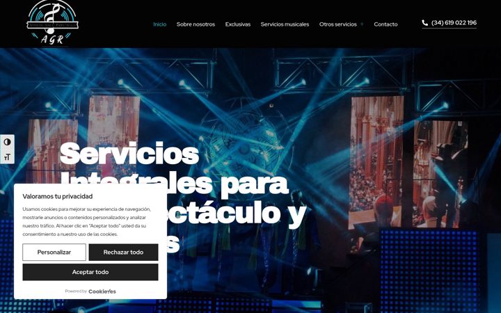 Screenshot of agrespectaculos.com