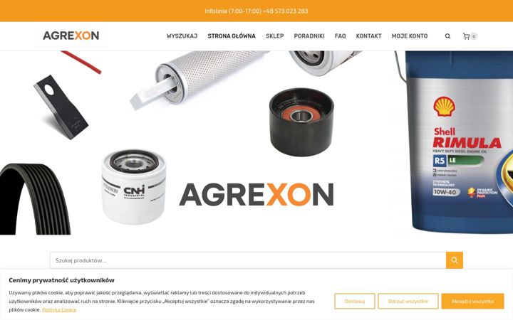 Screenshot stránky agrexon.pl