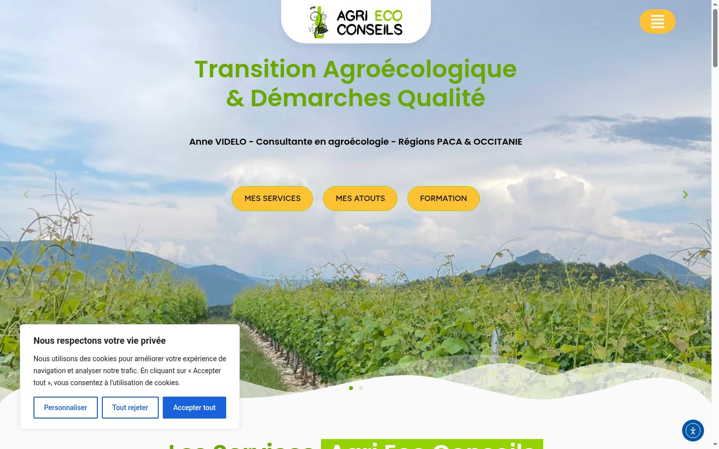Screenshot of the consent banner shown before any interaction