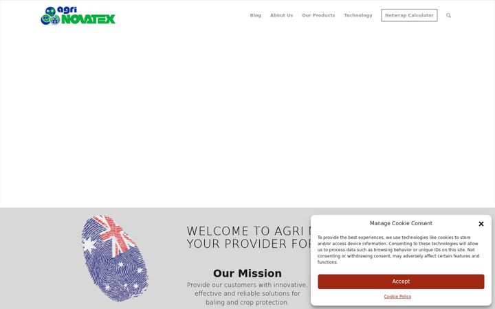 Screenshot von agri-novatex.com.au