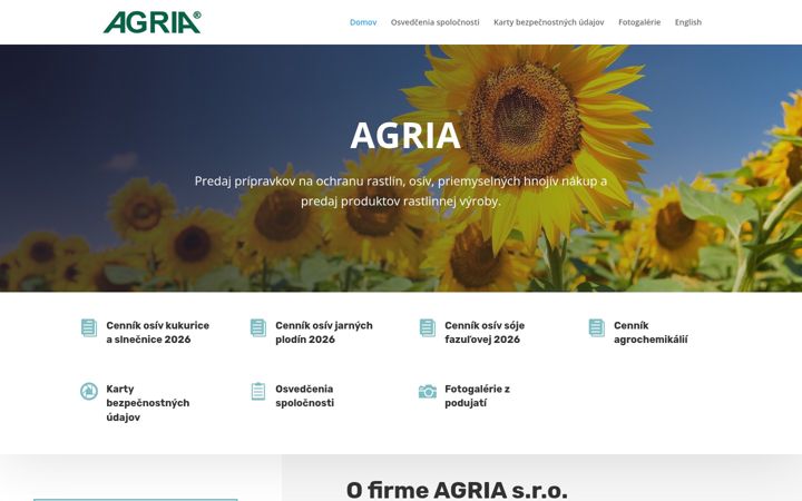 Екранна снимка на agria.sk
