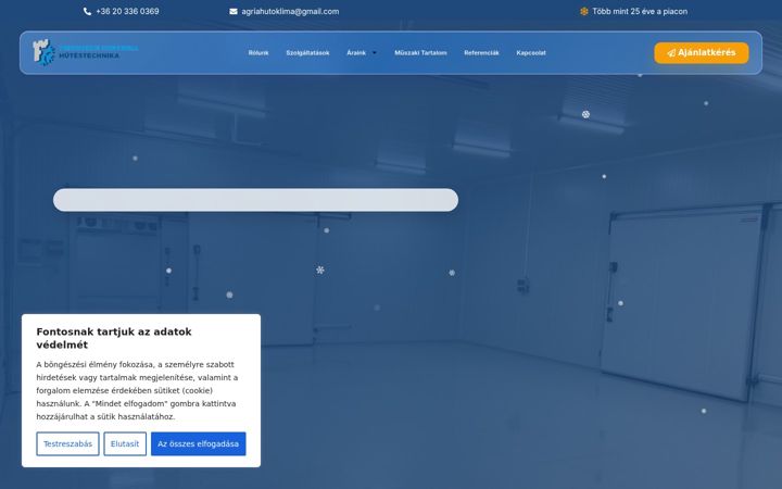 Screenshot of agriahutoklima.hu