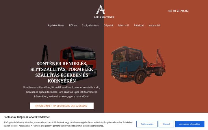 Zrzut ekranu agriakontener.hu