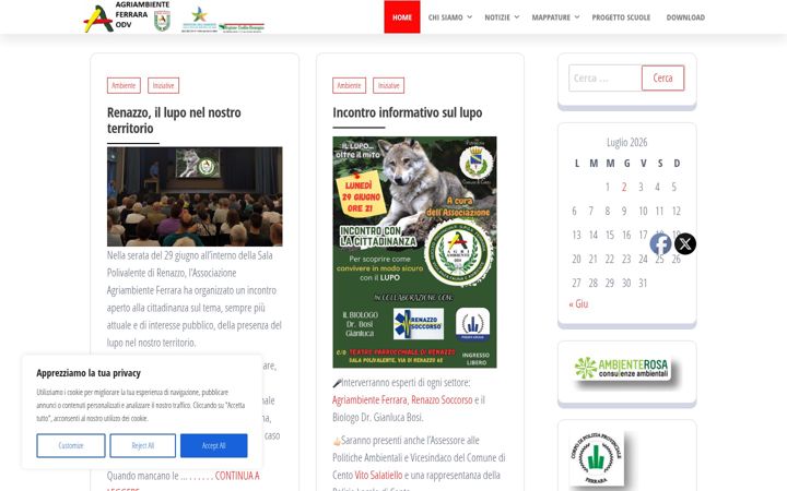 Screenshot of agriambientefe.it