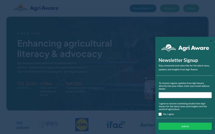 Screenshot von agriaware.ie