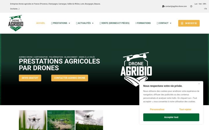 Screenshot stránky agribio-drone.com