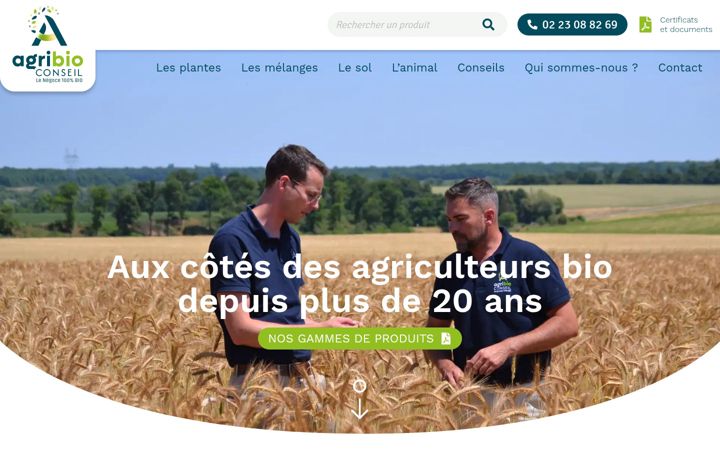Screenshot stránky agribioconseil.fr