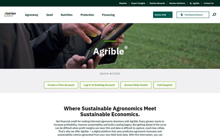 Screenshot stránky agrible.com