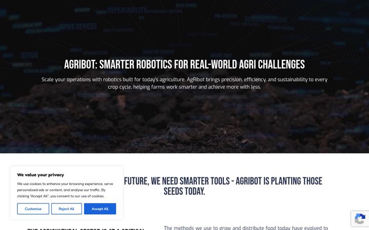 Snímek obrazovky agribot-project.eu